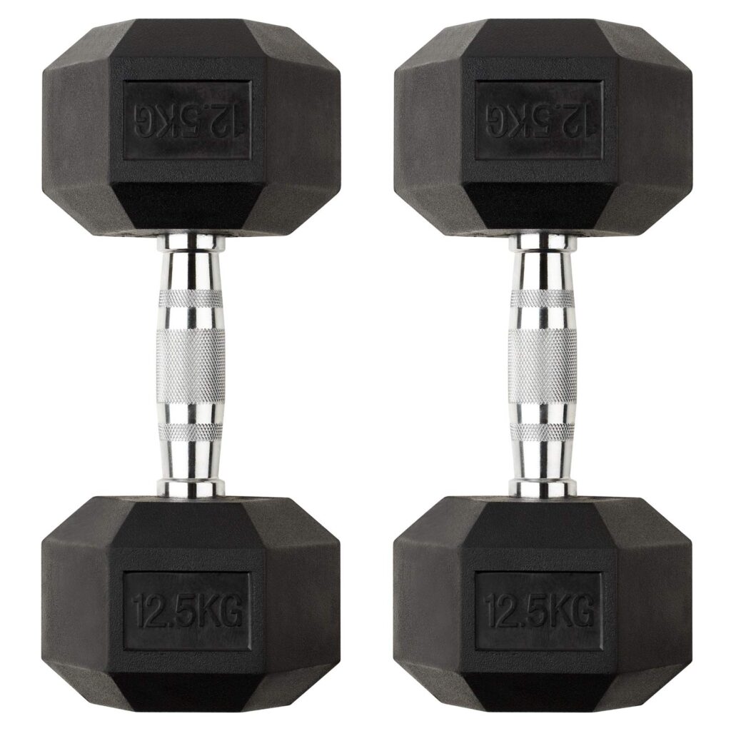 12.5Kg Rubber Hex Dumbbells(12.5Kg X 2 Dumbbells) The Hap Store